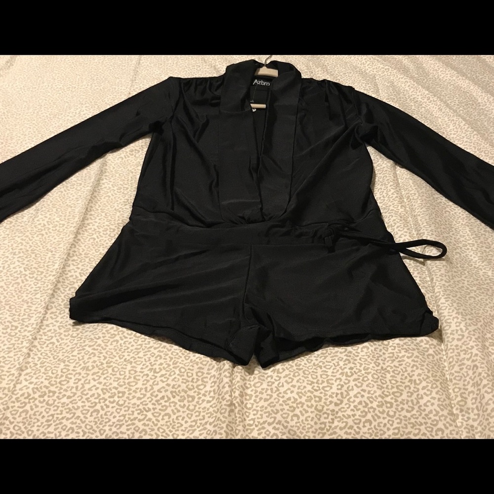 Black Long Sleeve Romper